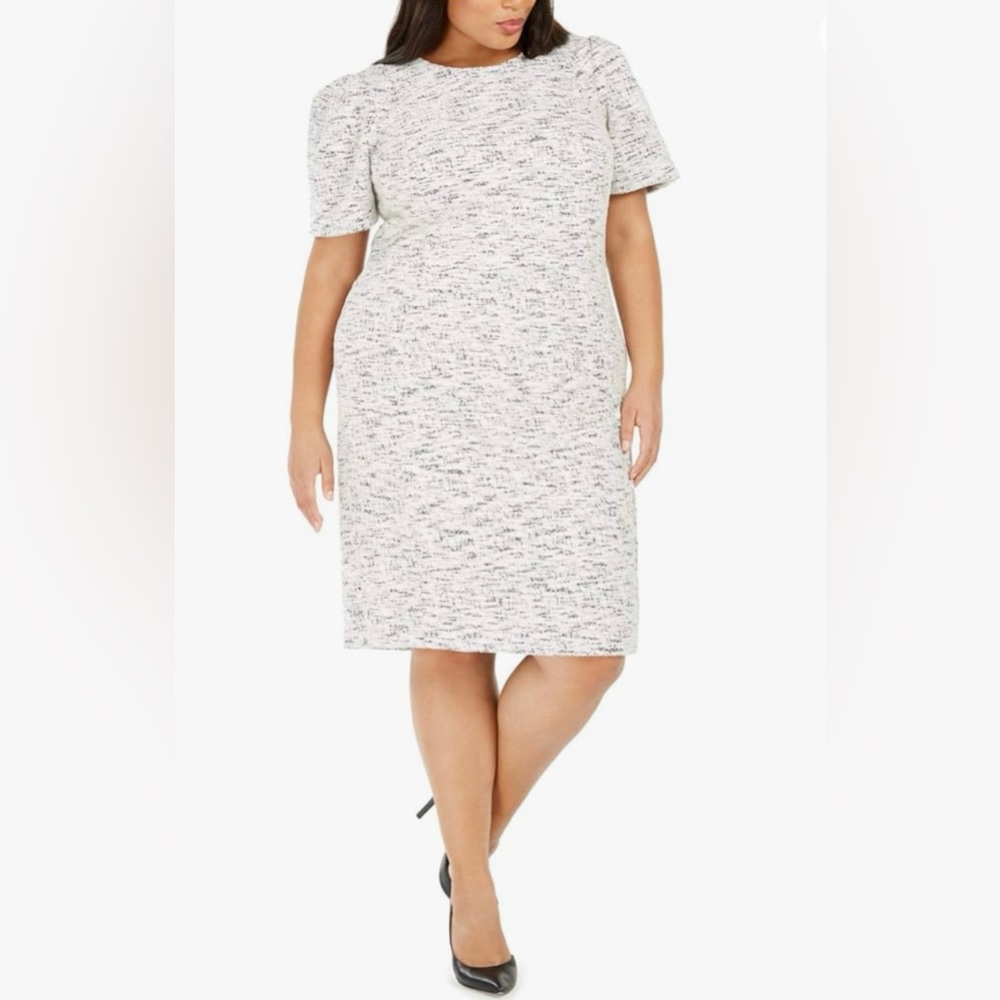 Calvin Klein Women's Size Short Sleeved Princess Seamed Sheath Dress